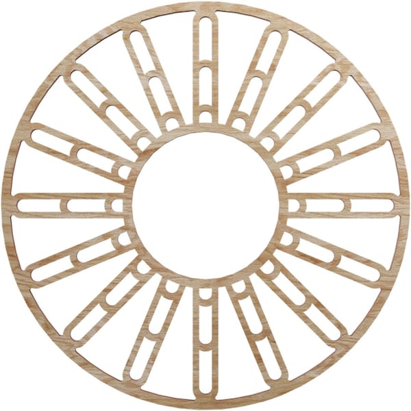 Ekena Millwork Hale Wood Fretwork Pierced Ceiling Medallion, Red Oak, 16"OD x 5 3/4"ID x 3/8"T CMWP16X16X0375HHRO - main